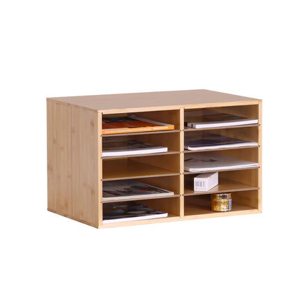 Porte-documents en bambou, 10 compartiments, format A4