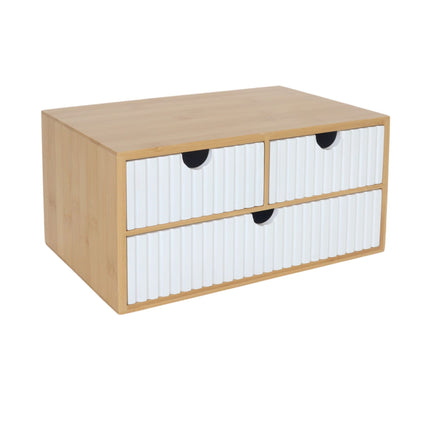 Organiseur de tiroir en bambou, 3 tiroirs, multi-usage