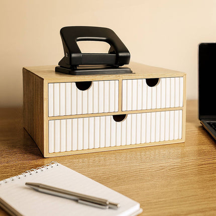 Organiseur de tiroir en bambou, 3 tiroirs, multi-usage