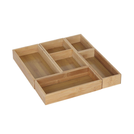 Ensemble de rangements de tiroir en bambou, 5 pièces - Cuisine et bureau
