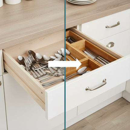 Ensemble de rangements de tiroir en bambou, 5 pièces - Cuisine et bureau