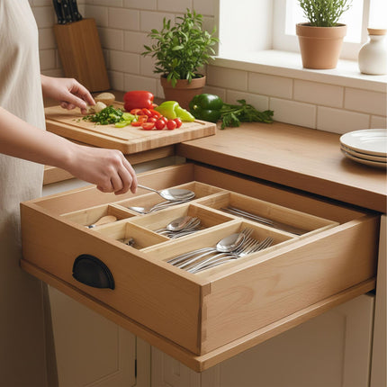 Ensemble de rangements de tiroir en bambou, 5 pièces - Cuisine et bureau