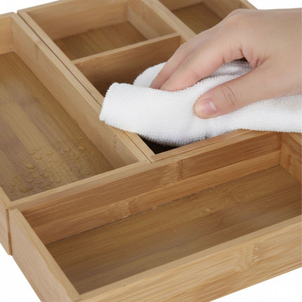 Ensemble de rangements de tiroir en bambou, 5 pièces - Cuisine et bureau
