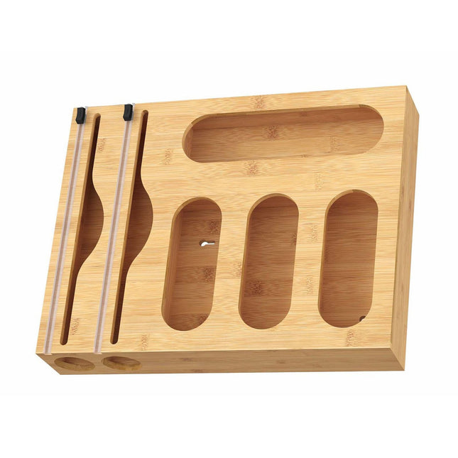 Porte-feuille de bambou avec coupe-feuille - Fixation murale ou tiroir