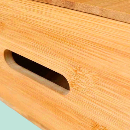 Ensemble de boîtes de rangement de cuisine en bambou – Pommes de terre, oignons, ail