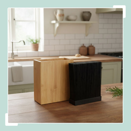 Bloc à couteaux en bambou avec insert à poils flexibles