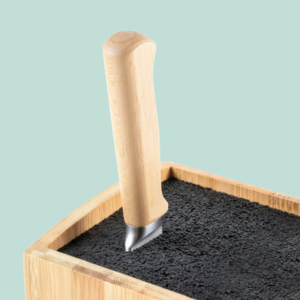 Bloc à couteaux en bambou avec insert à poils flexibles