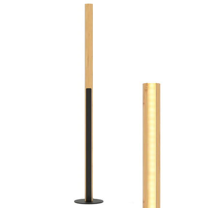 Lampadaire LED en bambou, intensité réglable par interrupteur au pied, 122 cm