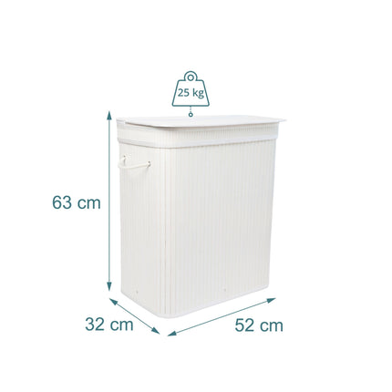 Panier à linge en bambou avec couvercle et sac lavable amovible