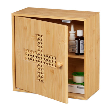 Armoire à pharmacie en bambou à 2 compartiments