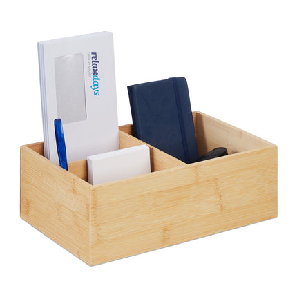 Bambus-Organizer-Box mit 3 Fächern