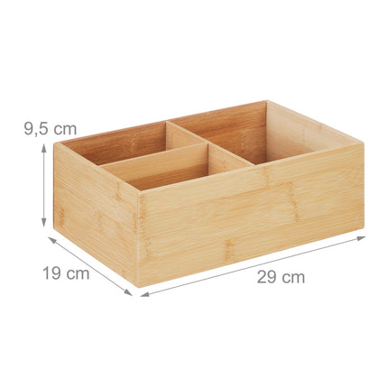 Bambus-Organizer-Box mit 3 Fächern