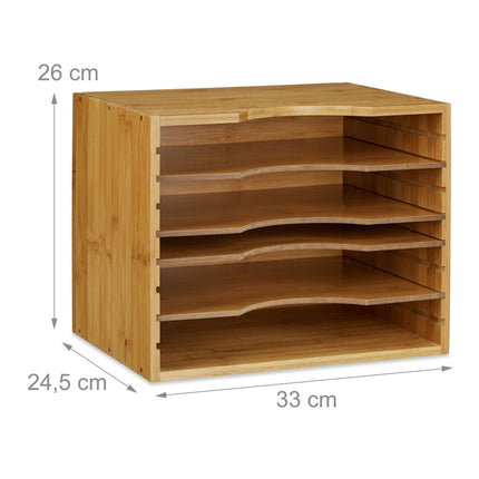 Bamboo Organizer Storage System Desk Organise Document File Rack Stand Office