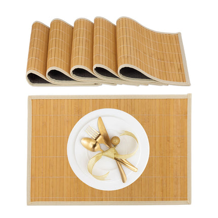 Bambus-Polyester-Platzsets 6er-Set mit Untersetzern