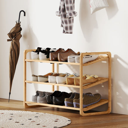 Bambus-Schuhregal, 3 Etagen, 30 kg Tragkraft, Naturholz