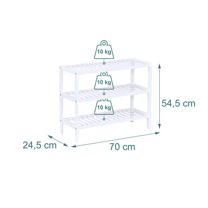 Bambus-Schuhregal – 3-stöckig, platzsparendes Design