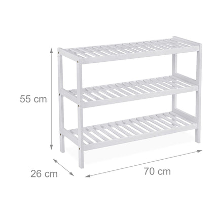 Étagère à chaussures en bambou, 3 niveaux, design gain de place
