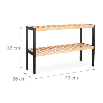 Bambus-Schuhregal – platzsparend, 3 Ablagen