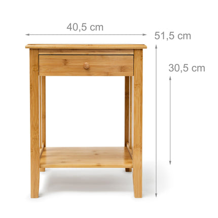 Bamboo Side Table with Drawer