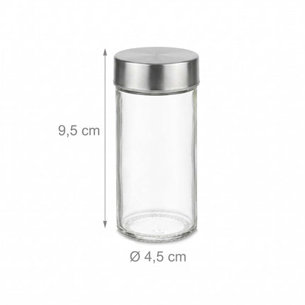 Bamboo Spice Carousel with 16 Glass Jars and Shaker Inserts, Rotating Base