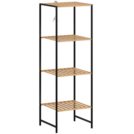Bambus-Stahlregal, 4 Etagen, 36,5x33x110 cm
