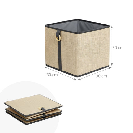 Ensemble de paniers de rangement en bambou, doublure en tissu, pliables à plat