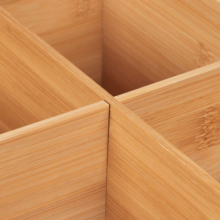 Boîte de rangement en bambou à 4 compartiments