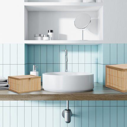 Lot de 2 boîtes de rangement en bambou - Multifonctions avec couvercles
