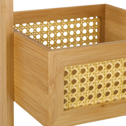 Bambus-Ablageregal – 3-stöckig, Rattan-Design