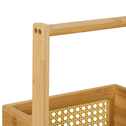 Bambus-Ablageregal – 3-stöckig, Rattan-Design