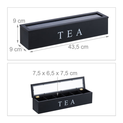 Organisateur de sachets de thé en bambou avec 6 compartiments