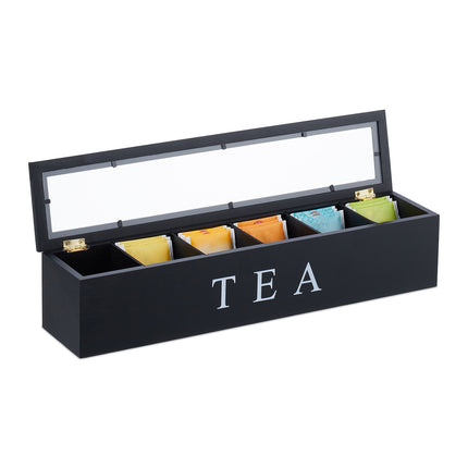 Organisateur de sachets de thé en bambou avec 6 compartiments