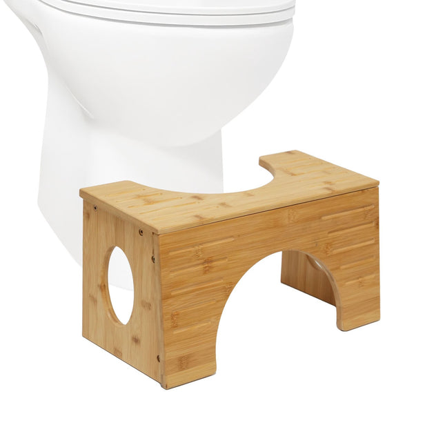 Marchepied de toilette en bambou - Hauteur réglable