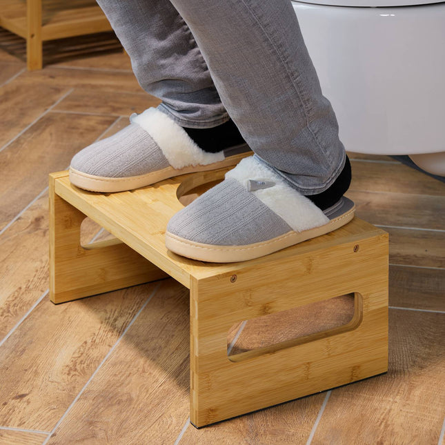Tabouret de toilette en bambou - Favorise un transit intestinal sain