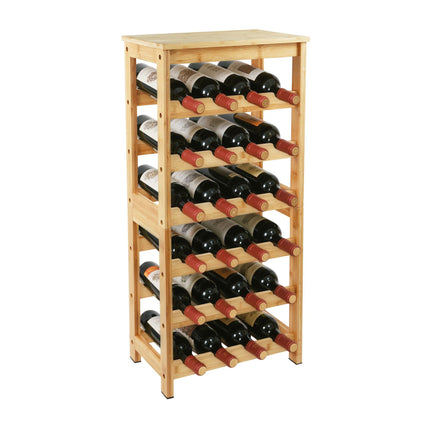 Casier à vin en bambou, capacité de 24 bouteilles