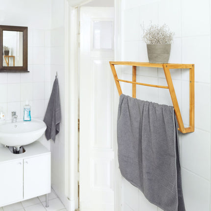 Étagère de salle de bain en bambou