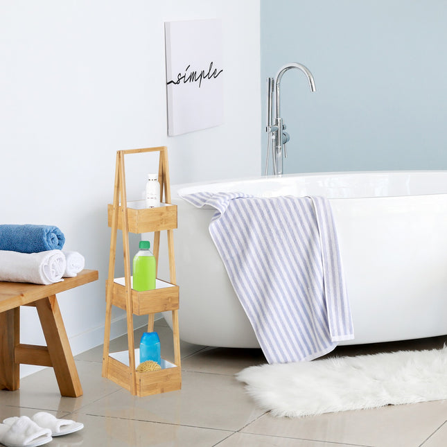 Étagère de salle de bain en bambou à 3 compartiments