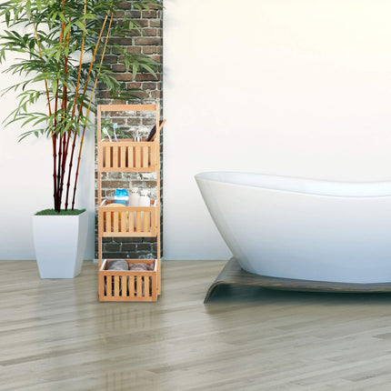 Étagère de salle de bain en bambou avec 3 étagères