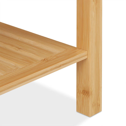 Tabouret de salle de bain en bambou avec poignée