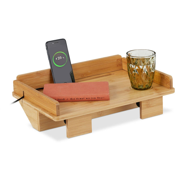 Plateau de lit en bambou avec support pour tablette