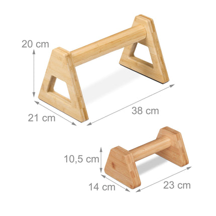 Poignées de développé couché en bambou, lot de 4