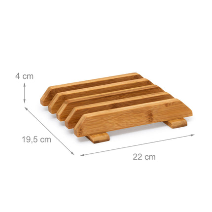Planches à découper en bambou, lot de 4 avec support