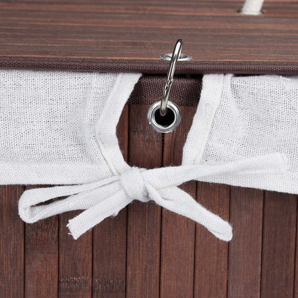 Panier à linge en bambou à 2 compartiments