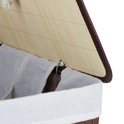 Panier à linge en bambou à 2 compartiments