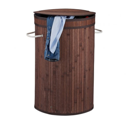 Panier à linge en bambou avec couvercle