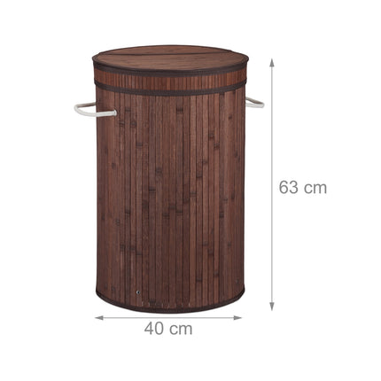 Panier à linge en bambou avec couvercle