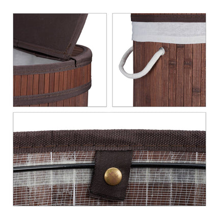 Panier à linge en bambou avec couvercle