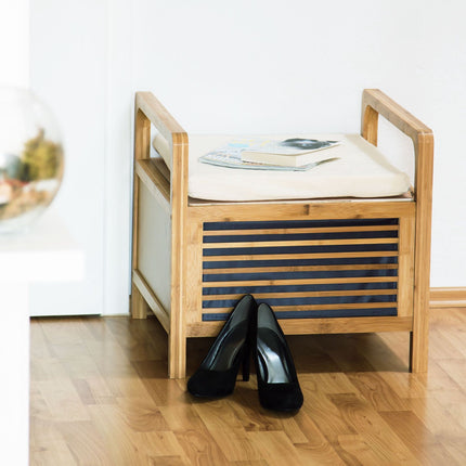 Tabouret en bambou avec espace de rangement