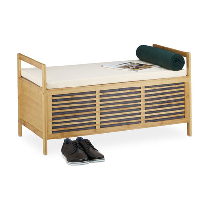 Tabouret en bambou avec espace de rangement