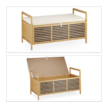 Tabouret en bambou avec espace de rangement